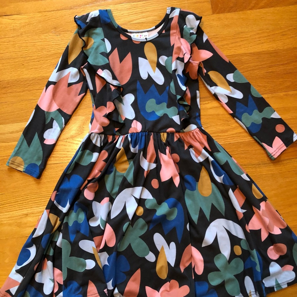 Dot Dot Smile, Ruffle dress, warm material, size 8/10